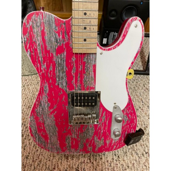 Rare ZZ Top BillyGibbons John Bolin Peeler Tele Electric Guitar Relic Red T Style Guitars, Chrome Hardware, White Pickguard, Vintage Tuners