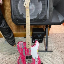 Rare ZZ Top BillyGibbons John Bolin Peeler Tele Electric Guitar Relic Red T Style Guitars, Chrome Hardware, White Pickguard, Vintage Tuners