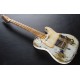 Masterbuilt Heavy Relic White Over Black Tele Electric Guitar Maple Neck & Fretboard, Tremolo Bridge, Vintage Tuners