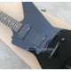 Rare Metallic James Hetfield Gloss Black Explorer Electric Guitar Active EMG Pickups & 9V Battery Box, Snake Inlay, Black Hardware