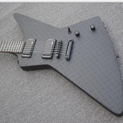 MX 250 Metallic James Hetfield Matte Black Explorer Electric Guitar Diamond Metal Plate, Deer Skull Inlay, China EMG Pickups, BlackHardware