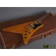 Rare Moderne Korina 1958 Reissue Heritage 1982 Natural Flying V Electric Guitar Boat paddle Gumby style headstock, Dot Inlay, Gold Hardware