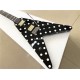 Custom Randy Rhoads Polka Dot Fly V Black & White Dot Electric Guitar Tremolo Bridge Chrome Hardware