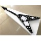 Custom Randy Rhoads Polka Dot Fly V Black & White Dot Electric Guitar Tremolo Bridge Chrome Hardware