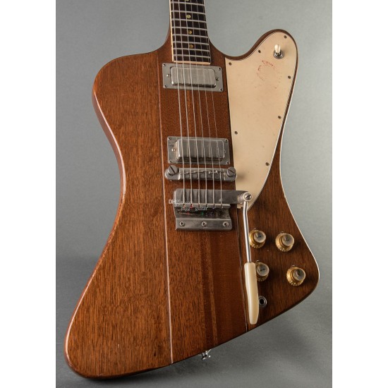 Neck Thru Body Fire III 1965 Natural Electric Guitar 9-Ply Mahogany Neck Non-Reverse Headstock Shorter maestro vibrato Tailpiece 2 Mini Humbucker Pickups