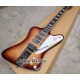 Fire bird VII Vintage Sunburst Brown Flamed Maple Electric Guitar Long Verson Maestro Vibrola Tailpiece, Tremolo Bridge, Mini Pickups, Grover Tuners, Chrome Hardware