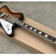 Fire bird VII Vintage Sunburst Brown Flamed Maple Electric Guitar Long Verson Maestro Vibrola Tailpiece, Tremolo Bridge, Mini Pickups, Grover Tuners, Chrome Hardware