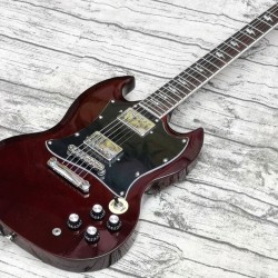 Thunderstruck AC DC Angus Young SG Wine Red Electric Guitar Mahogany Body, bolt inlays, Chrome Hardware