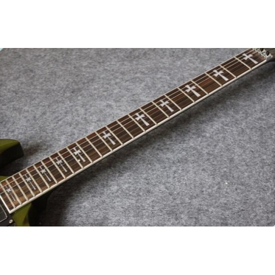 Custom Shop Tony Lommi SG Metallic Green Electric Guitar Floyd Rose Tremolo Bridge EMG Pickups Iron Cross Pearl Fingerboard Inlay