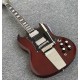 Custom Shop Angus Young Wine Cherry Red SG Electric Guitar Engraved Lyre Long Vibrola Maestro tremolo, Pearl trapezoid inlay, Tuilp Tuners