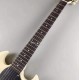 Custom Shop Junior 1965 Polaris White Cream Electric Guitar Wrap Arround Tailpiece Single Black P 90 Pickup Chrome hardware Black Pickguard White Tuners