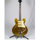 John Lennon Casino Gold Top Jazz Electric Guitar Semi Hollow Body, Double F Holes, Bigs Tremolo Tailpiece, White P90 Pickups