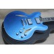 Dave Grohl DG 33 Pelham Blue Semi Hollow Body Jazz Electric Guitar Six-a-side Headstock, Double F Holes, Split Diamond Inlay, Grover Tuners Chrome Hardware