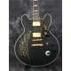 Rare 80th Anniversary B.B King Lucille Satin Black Semi Hollow Jazz Electric Guitar Double Output Jacks 5 Speed Switch Gold Hardware