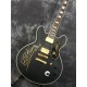 Rare 80th Anniversary B.B King Lucille Satin Black Semi Hollow Jazz Electric Guitar Double Output Jacks 5 Speed Switch Gold Hardware