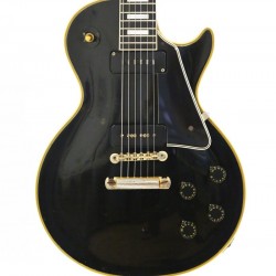 Custom 1958 Black P90 Pickups Black Beauty Electric Guitar Ebony Fingerboard, Yellow 5 Ply Binding, Black Pickguard, White Pearl Block Inlay, Gold Hardware