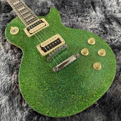 Custom Shop 1959 Big Sparkle Green Gold Top Electric Guitar Mahogany Body, Zebra Pickups, Tuilp Tuners, Chrome Hardware