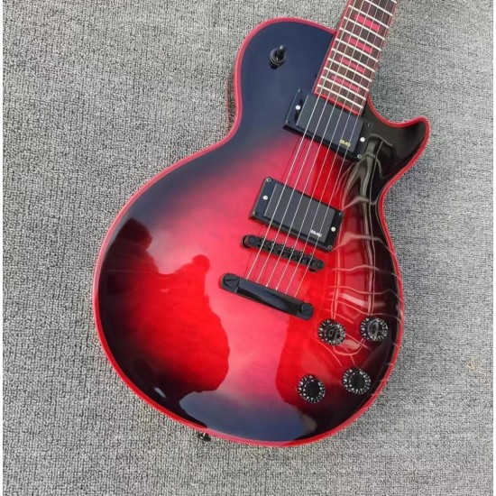 Rare Quilted Maple Top Red Widow Burst Electric Guitar Red Binding, Red Inlay, Red Logo, China EMG Pickups, Black Hardware, Spider Serial Number