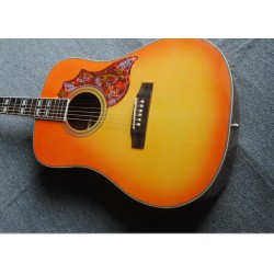 41 Inch Humming Vintage Sunburst Acoustic Electric Guitar, Fishman 101 PU, Split Parallelogram Inlay, Red Turtle Pickguard, Grover Tuners