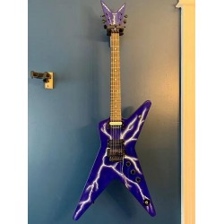 Wash Dimebag Darrell Dime DimeBolt D3 From Hell Blue Electric Guitar Dot Inlay, Floyd Rose Tremolo Bridge & Whammy Bar, Black Hardware