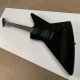 Custom Metallic James Hetfield Gloss Black Explorer Electric Guitar China Active EMG Pickups & 9V Battery Box, Snake Inlay, Black Hardware