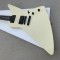 Custom James Signature Cream White Explorer Electric Guitar EET FUK Fingerboard Inlay, Black Hardware