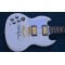 Left Handed Custom Shop Signature White Supre SG Electric Guitar White Pearl Split Block Fingerboard Inlay, Gold hardware, White Pickguard