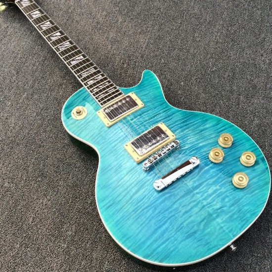 Custom 1959 R9 VOS Custom Supre Flame Maple Top Back Trans Green Electric Guitar Ebony Fingerboard Split Block MOP Inlay Chrome Hardware