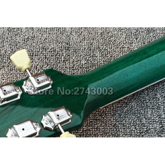 Custom 1959 R9 VOS Custom Supre Flame Maple Top Back Trans Green Electric Guitar Ebony Fingerboard Split Block MOP Inlay Chrome Hardware