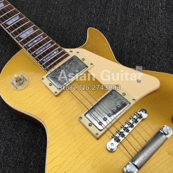 Custom Shop Aged Goldtop Heavy Relic Gold Top Electric Guitar Mahogany Body, Crack Line Relic Effect, Tuilp Tuners, Chrome Hardware