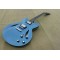 Dave Grohl DG Metallic Pelham Blue Semi Hollow Body Jazz Electric Guitar Double Diamond Holes, Split Diamond Inlay, Drop Shipping