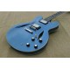 Dave Grohl DG Metallic Pelham Blue Semi Hollow Body Jazz Electric Guitar Double Diamond Holes, Split Diamond Inlay, Drop Shipping