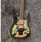 JEM77 BFP3 Flower Pattern Steve Vai 7V Electric Guitar Green Vine inlay, Floyd Rose Tremolo, Locking Nut, Black Hardware, Pink Pickup