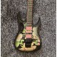 JEM77 BFP3 Flower Pattern Steve Vai 7V Electric Guitar Green Vine inlay, Floyd Rose Tremolo, Locking Nut, Black Hardware, Pink Pickup