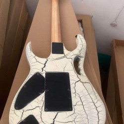 Heavy Relic Steve Vai Jem 77V White Electric Guitar Monkey Grip, Lion Clay, Vine Inlay,Floyd Rose Tremolo Bridge & Locking Nut, Whammy bar, Black Hardware