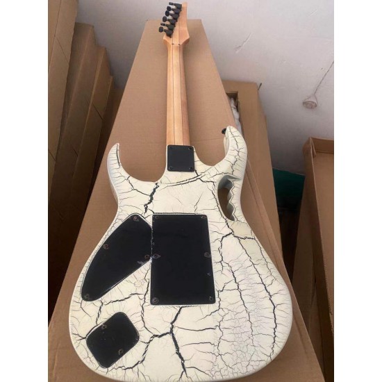 Heavy Relic Steve Vai Jem 77V White Electric Guitar Monkey Grip, Lion Clay, Vine Inlay,Floyd Rose Tremolo Bridge & Locking Nut, Whammy bar, Black Hardware