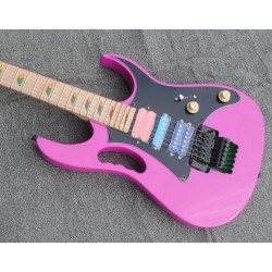 Custom Steve Vai 24 Frets 77 Pink Electric Guitar Scalloped Fingerboard & Pyramid Inlay,Floyd Rose Tremolo, Lions Claw Tremolo Cavity