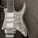 Rare 10th Anniversary Steve Vai Jem 77 Black Electric Guitar Chrome Pickguard, Ebony Fingerboard, Real Abalone Body Binding, Vine Inlay