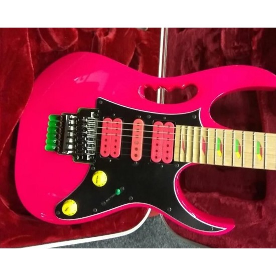 Steve Vai JEM 777 30th Anniversary Limited Collector's Edition 2017 Shocking Pink Electric Guitar Disappearing Pyramid inlays, Jumbo frets