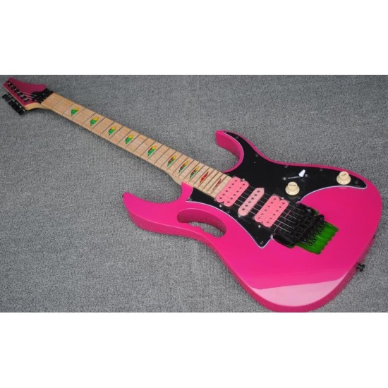 Steve Vai JEM 777 30th Anniversary Limited Collector's Edition 2017 Shocking Pink Electric Guitar Disappearing Pyramid inlays, Jumbo frets