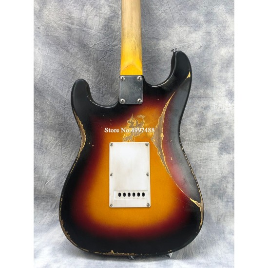 Custom Shop Masterbuilt Chili Peppers John Frusciante 1962 3 Tone Sunburst Heavy Relic ST Electric Guitar, Vintage Green Konb & SSS Pickups