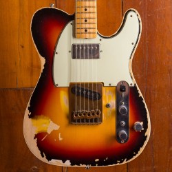 John Cruz Master built Andy Summers Tribute Heavy Relic Vintage Sunburst 1961 Tele TL Electric Guitar Brass Bridge, Active Wires, Coil Split