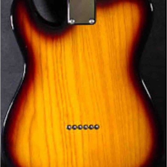 Custom Tobacco Sunburst Tele Electric Guitar Ash Body, Maple Neck & Fingerboard, White Pearl Dot Inlay, String Thru Body Bridge