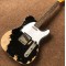 Custom LTD 60s MasterBuilt Super Faded Heavy Relic Black Tele TL Electric Guitar Alder Body, Vintage Tuners, Aged Chrome Hardware