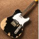 Custom LTD 60s MasterBuilt Super Faded Heavy Relic Black Tele TL Electric Guitar Alder Body, Vintage Tuners, Aged Chrome Hardware