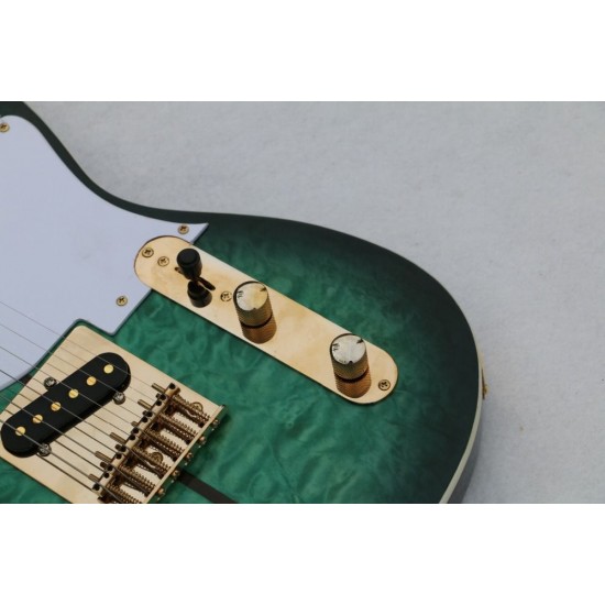 Custom Shop Merle Haggard Signature Tuff Dog TL Tele Caster Electric Guitar, SUPER RARE,Green burst, Gold Hardware