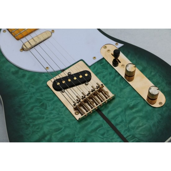 Custom Shop Merle Haggard Signature Tuff Dog TL Tele Caster Electric Guitar, SUPER RARE,Green burst, Gold Hardware