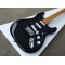 Custom Shop David Gilmour Strat Black ST Electric Guitar 3 Ply All Black Pickguard, Gloss Paint Yellow Neck & Fingerboard, One String Tree