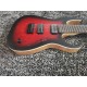 CM Duvell Elite Trans Dirty Red Matte Eye Poplar Burl top Electric Guitar Maple Neck, Ash Body, Black Hardware, Locking Tremolo Bridge