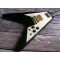 Jimi Hendrix Hall of Fame White Pickguard Black Flying V Electric Guitar Limited Edition Split Diamond Arrow Inlay Vintage Kluson Tuners